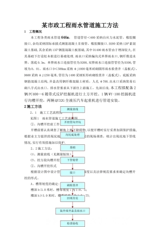 某市政工程雨水管道施工方法