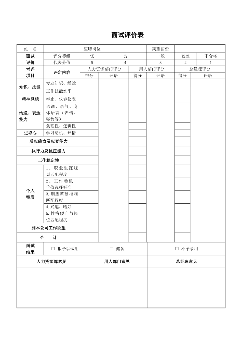 某房地产公司入职登记表_第2页