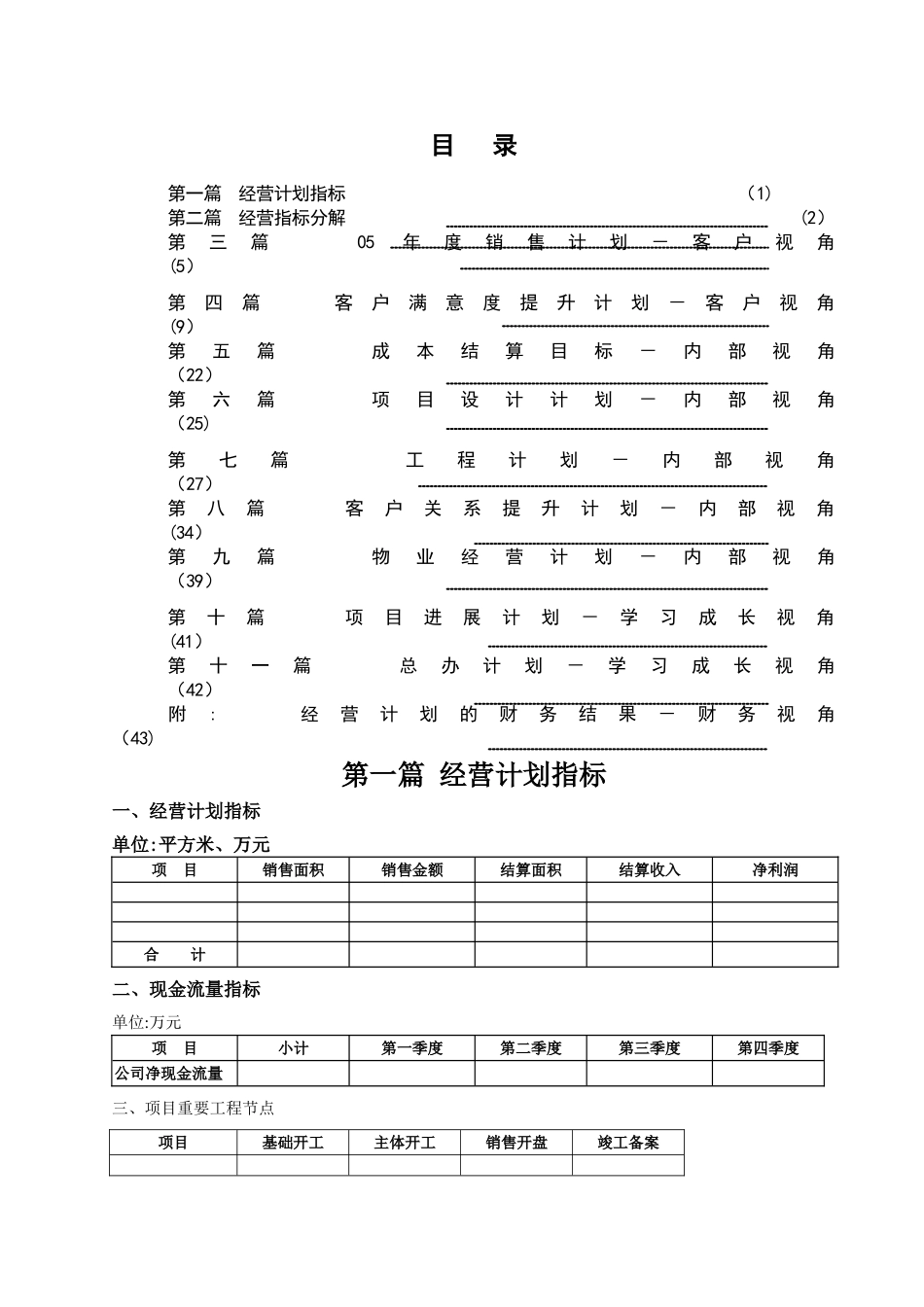 某房地产公司年度经营计划书_第3页