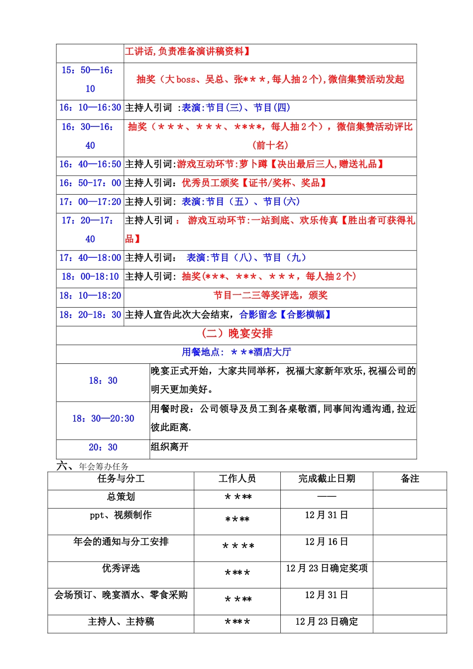某房地产公司年会方案、流程安排_第2页