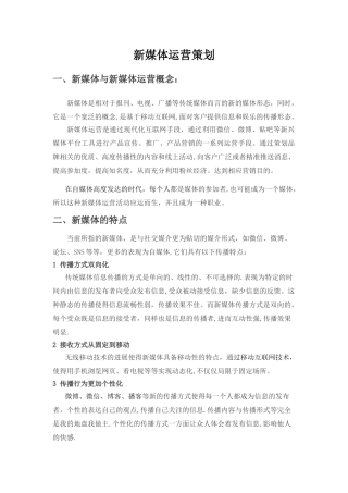 某新媒体运营方案