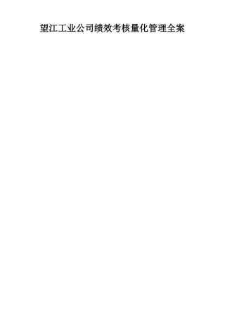 某某工业公司绩效考核方案