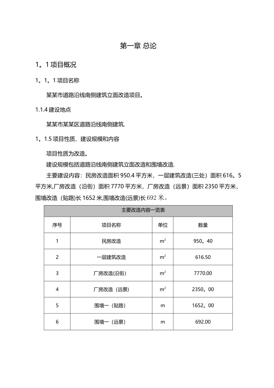 某某市道路沿线南侧建筑立面改造工程项目建议书-._第3页