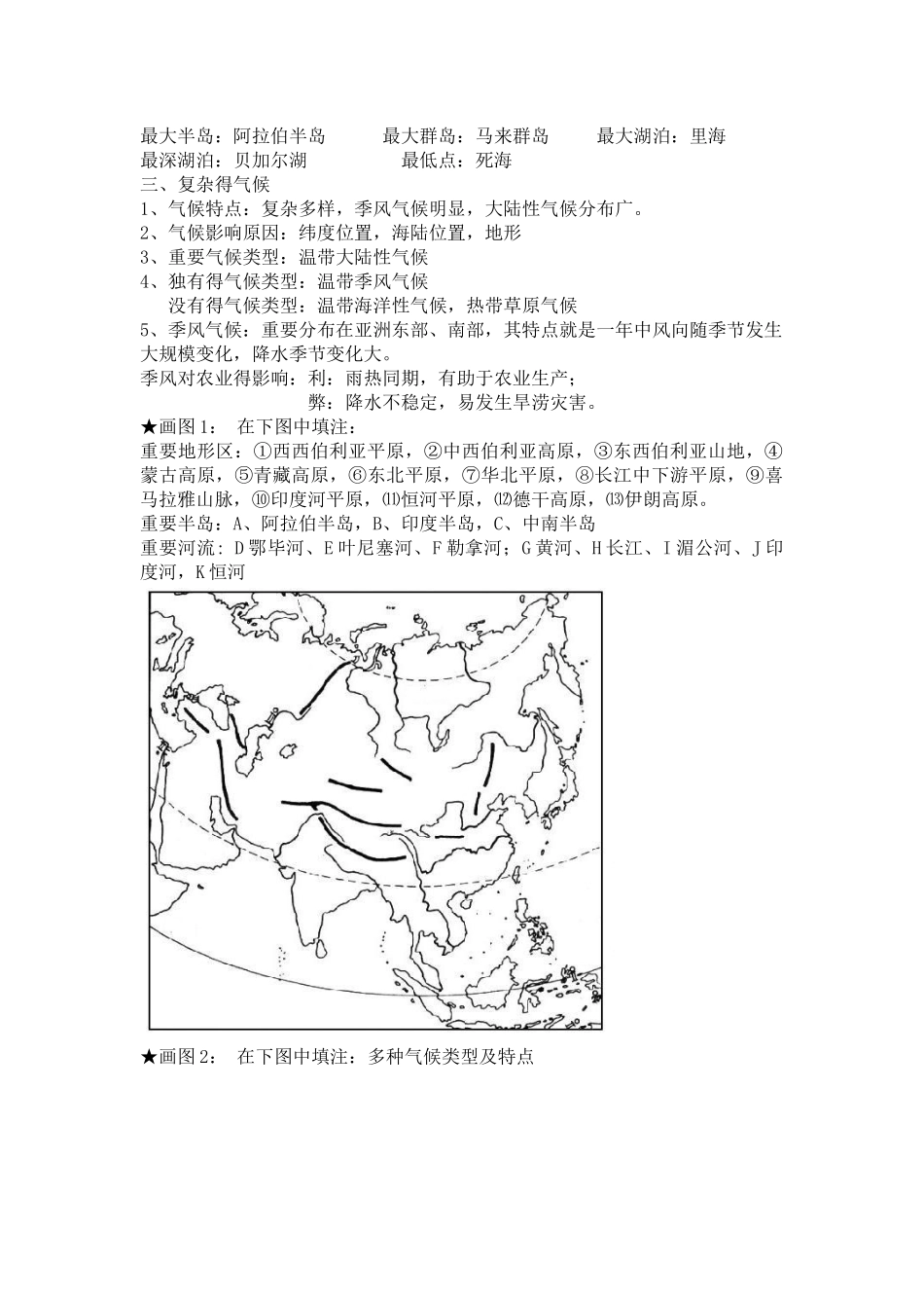 2025年七年级下册地理全册复习提纲_第2页