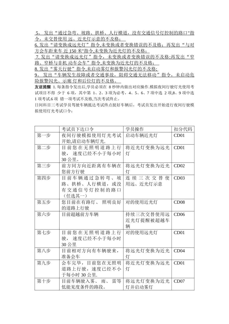 2025年科目三灯光考试题库_第3页