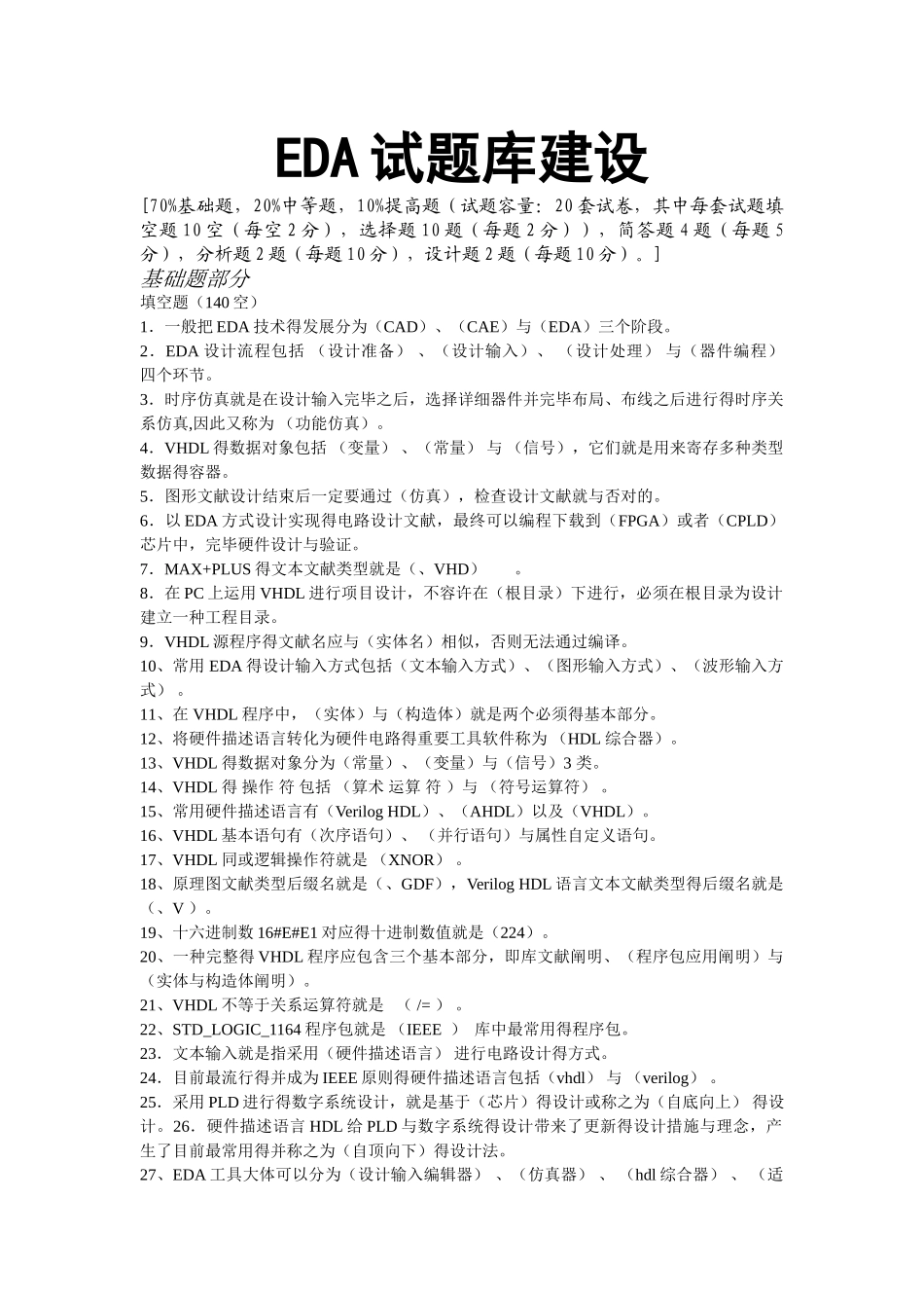 2025年EDA技术试题库_第1页