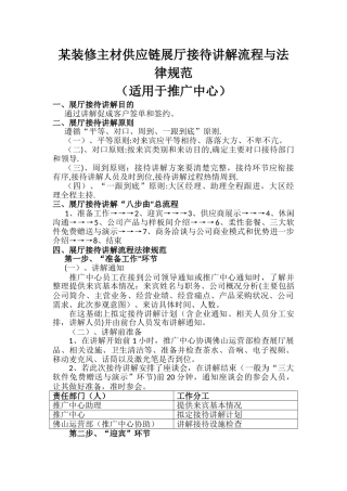 某装修主材供应链展厅接待讲解流程与规范