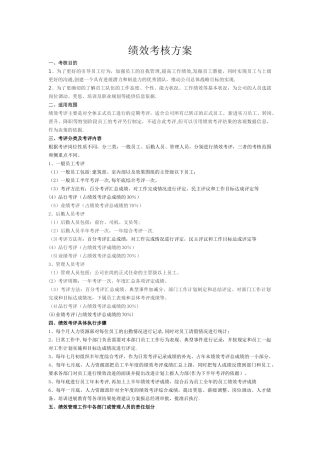 某设计公司绩效考核方案