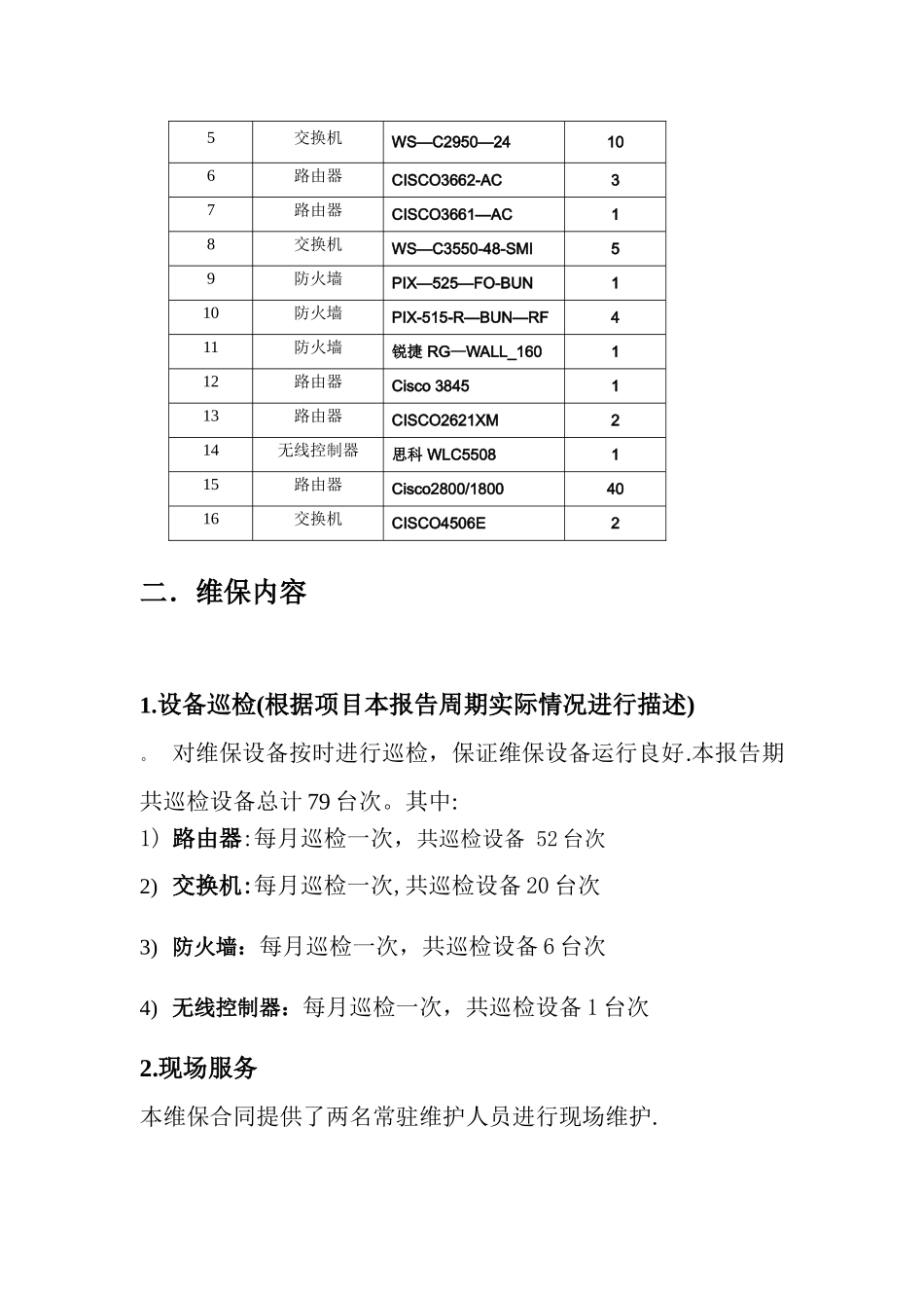 某银行省分行网络设备维保项目季度总结报告_第2页