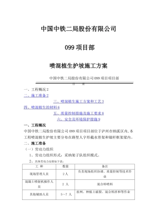 某项目喷混植生施工方案