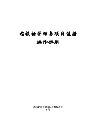 2025年招投标管理与项目注册操作手册