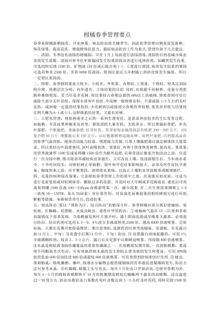 柑橘春季管理要点