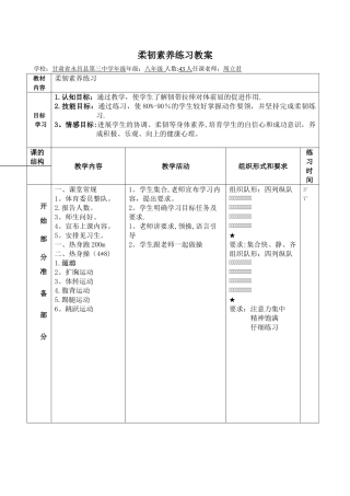 柔韧素质练习教案