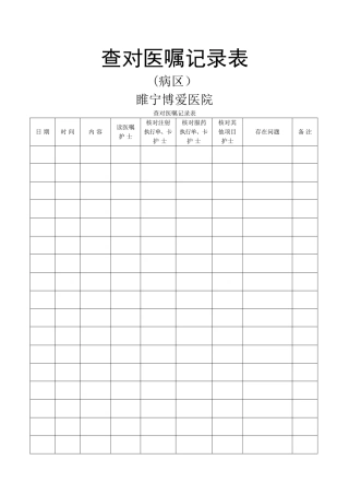 查对医嘱记录表