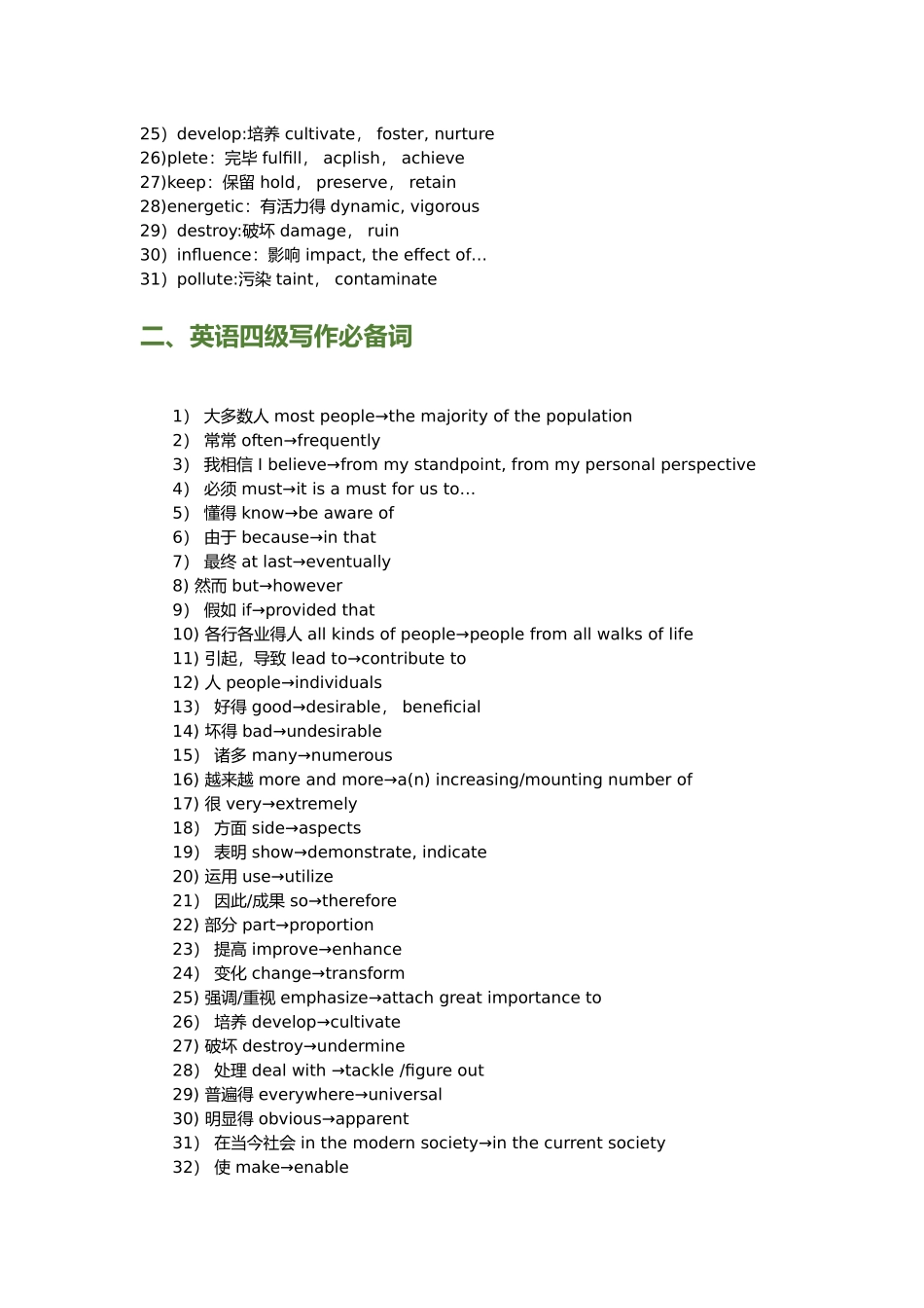 2025年英语四级备考笔记_第2页
