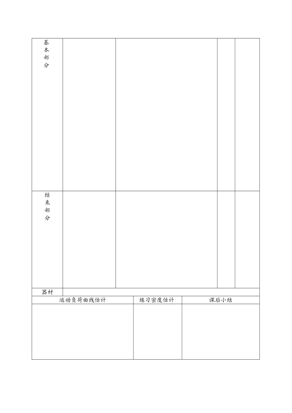 标准体育课教案格式模板_第2页