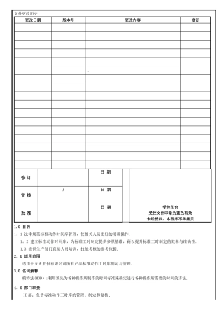 标准动作工时库管理办法