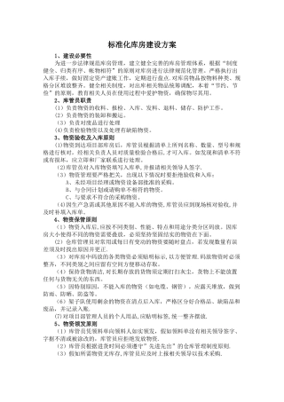 标准化库房建设方案