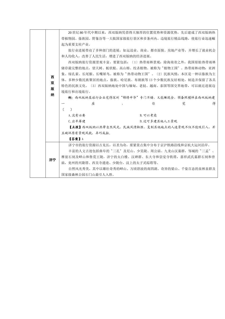 2025年《中国旅游业概况与主要旅游资源》考点4初中地理_第2页
