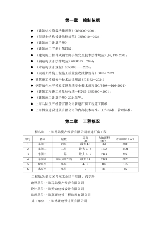标准厂房模板支撑方案