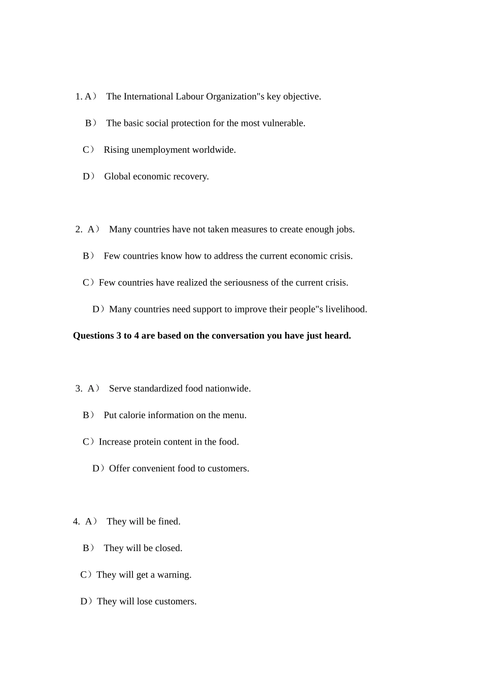 2025年6月大学英语四级考试真题试卷一_第2页