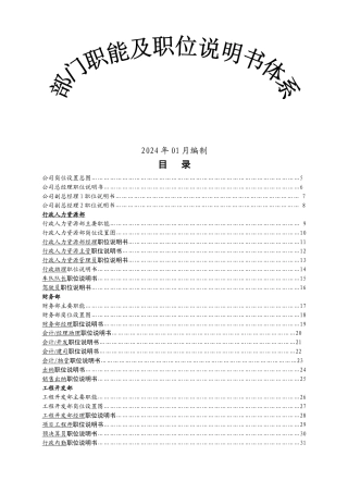 标准版部门职责及岗位说明