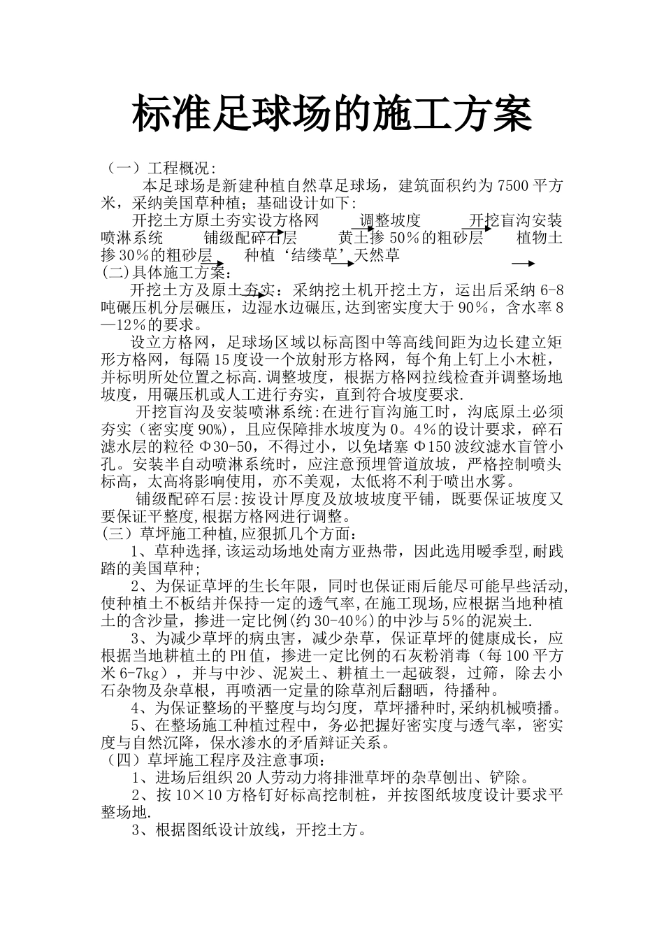 标准足球场施工方案_第1页