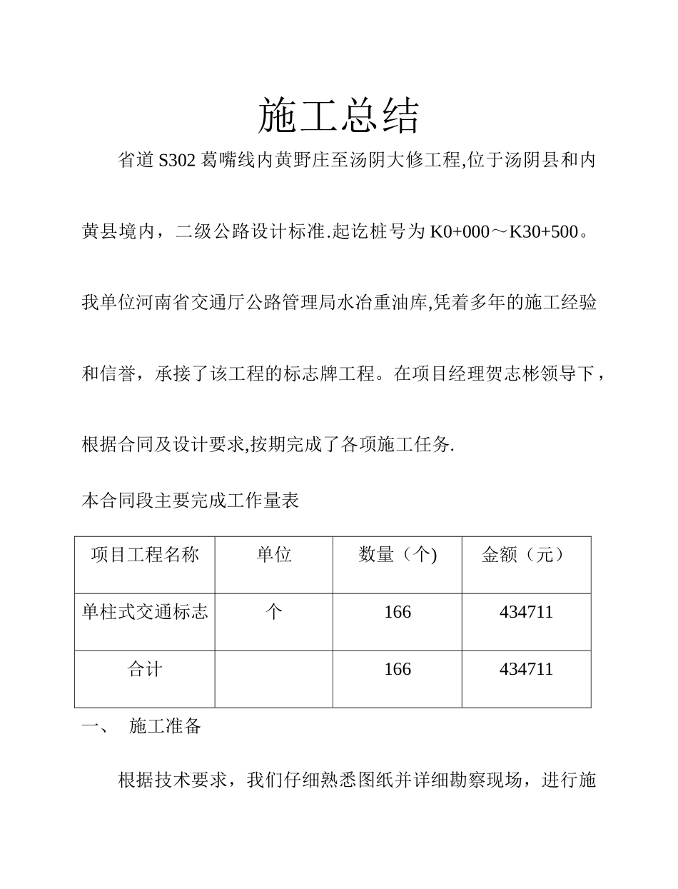 标志牌施工总结_第1页