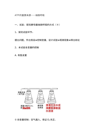 2025年ATP的主要来源细胞呼吸知识点