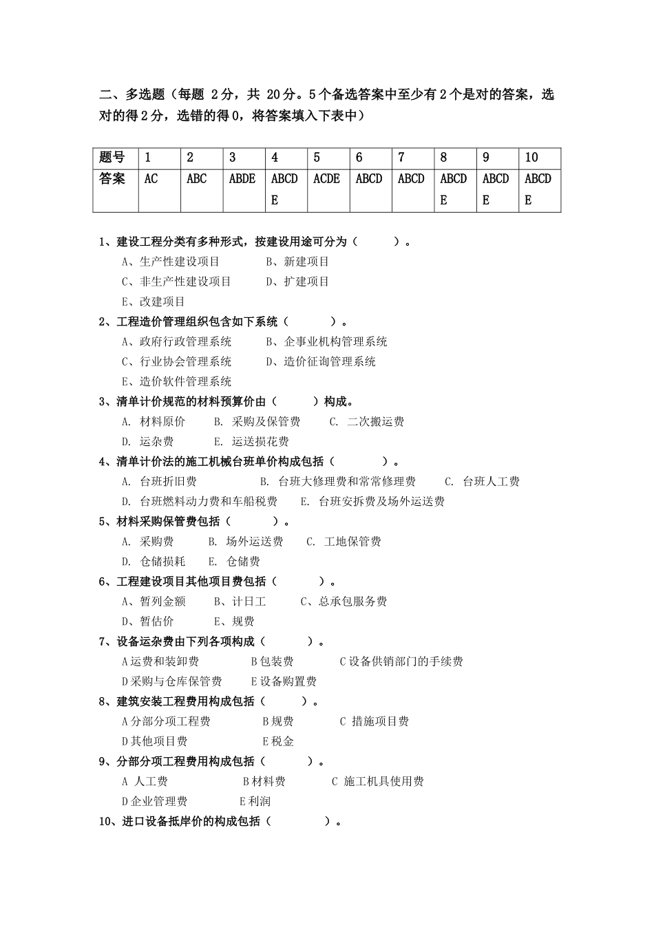 2025年江苏开放大学工程造价基础行考作业一答案_第3页