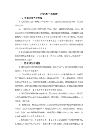 校团委工作制度