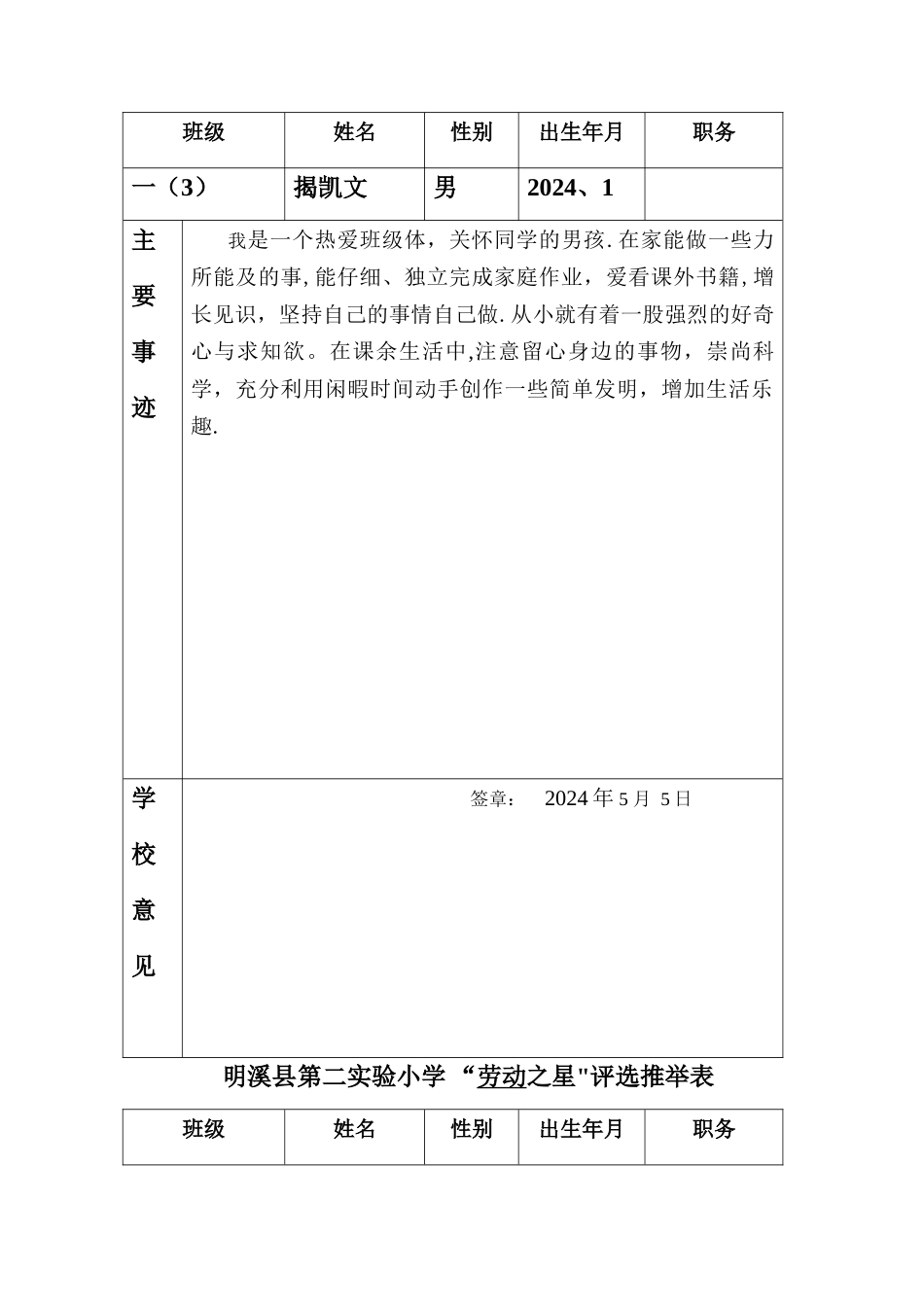 校园之星推荐表_第2页