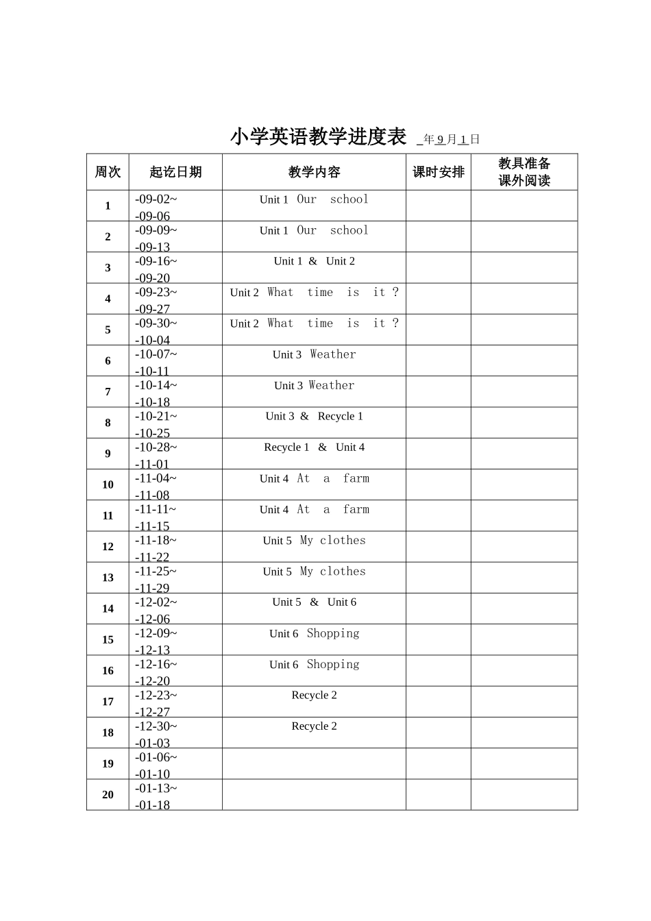 2025年小学英语四年级下册全册教案_第2页