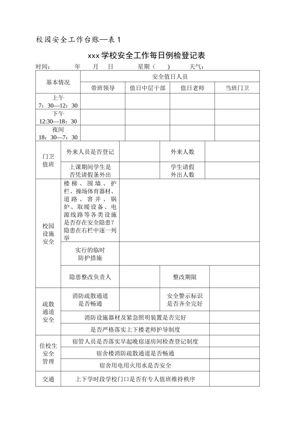 校园安全工作台账_第1页