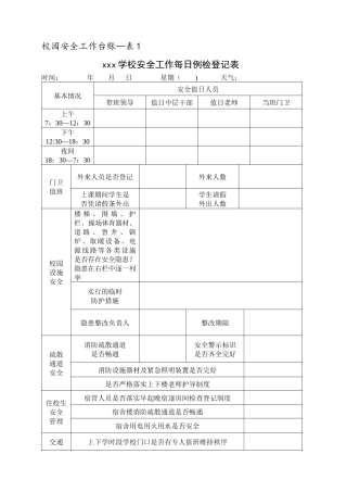 校园安全工作台账