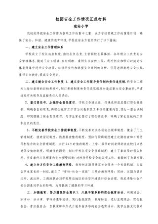 校园安全工作情况汇报材料