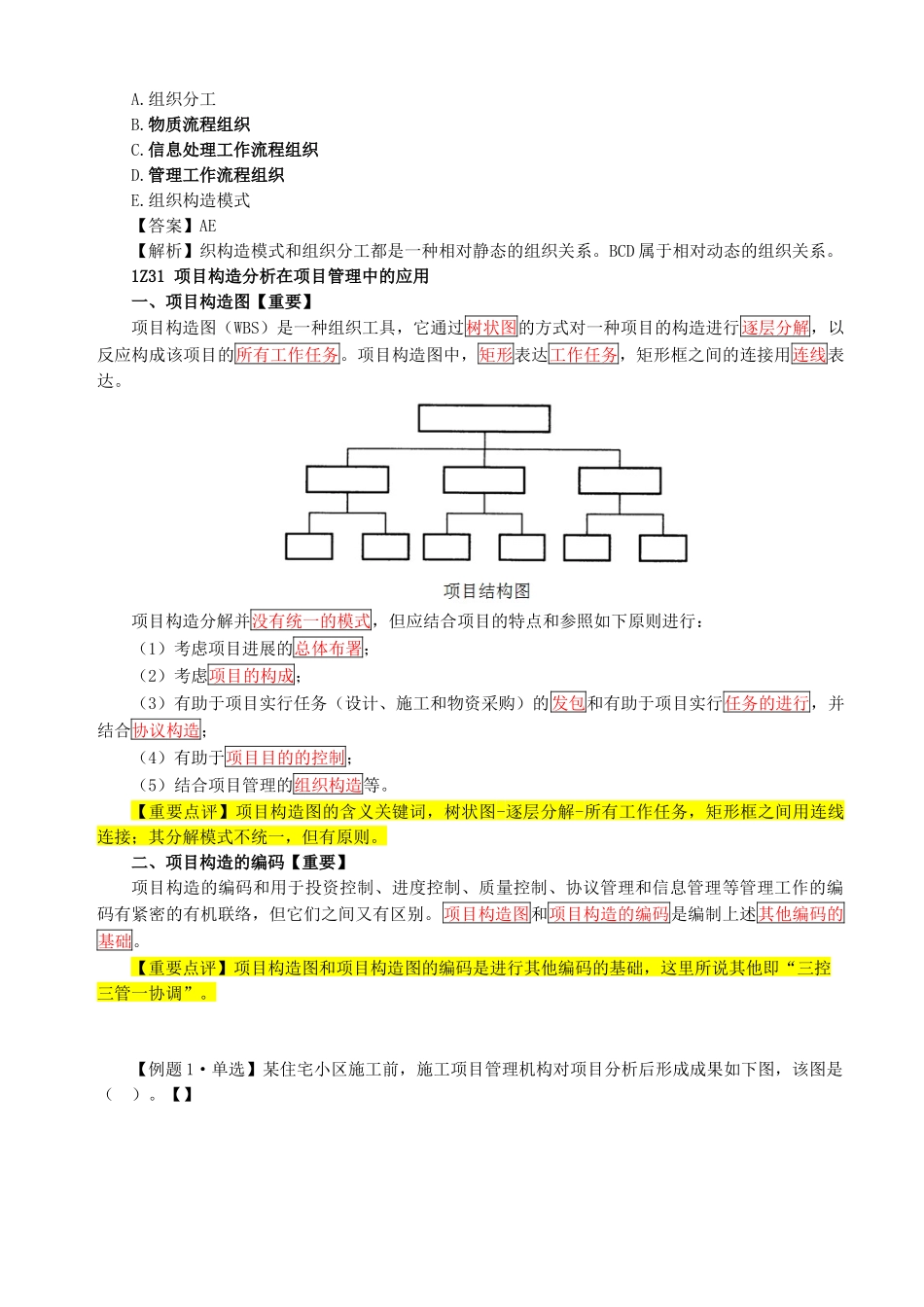 2025年一建项目管理建设工程项目的组织重点_第2页