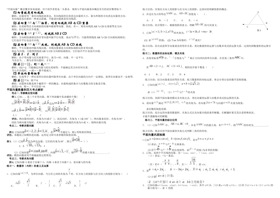 2025年必修平面向量数量积考点归纳_第1页