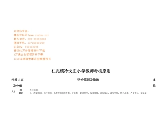 2025年小学教师考核标准