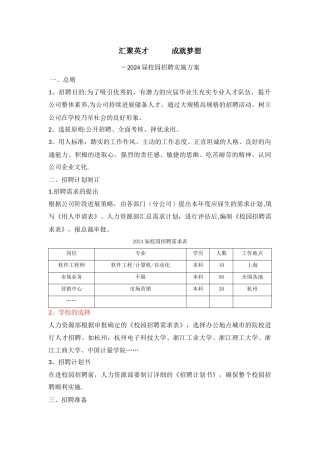 校园招聘方案