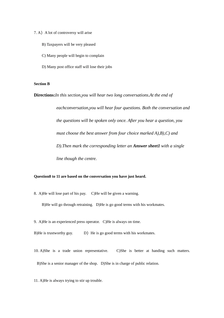 2025年12月英语四级真题第一套资料_第3页