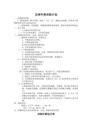 校园足球年度训练计划