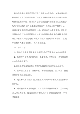 校外实习基地建设方案