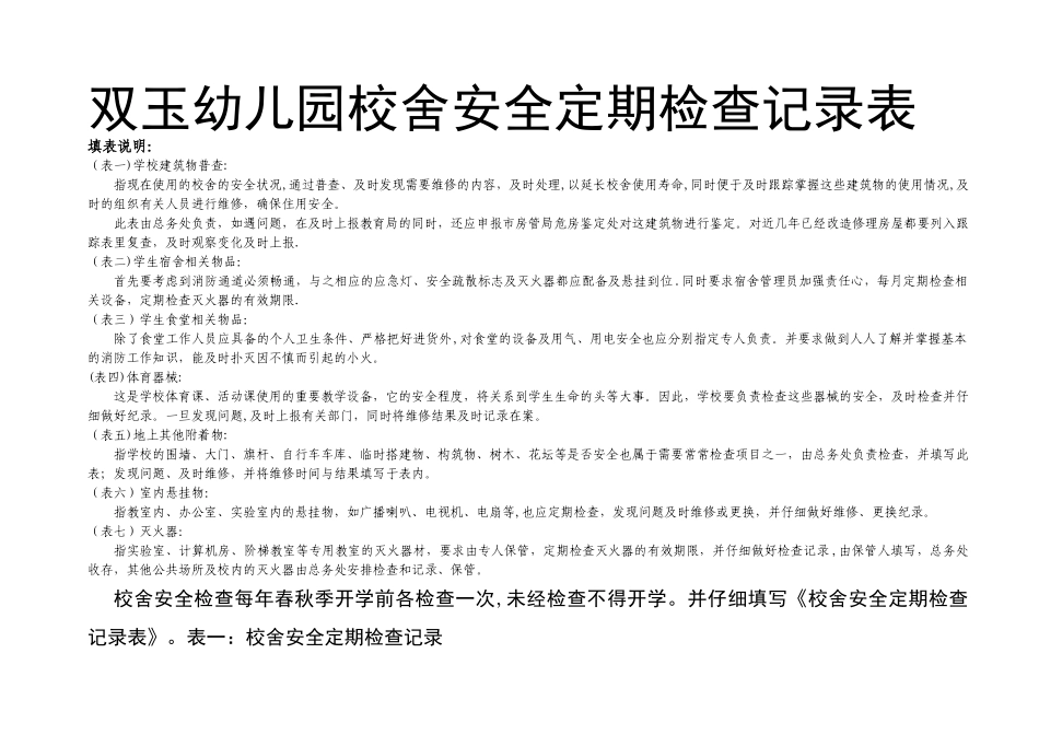 校舍安全定期检查记录表_第1页