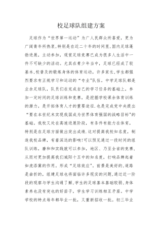 校足球队组建方案