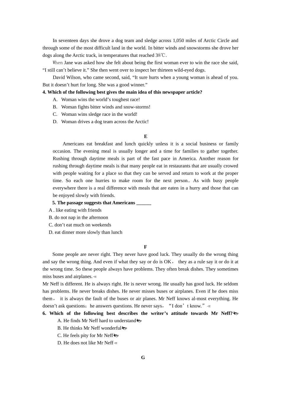 2025年英语阅读理解归纳概括训练_第2页