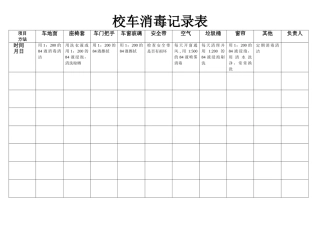 校车消毒记录表