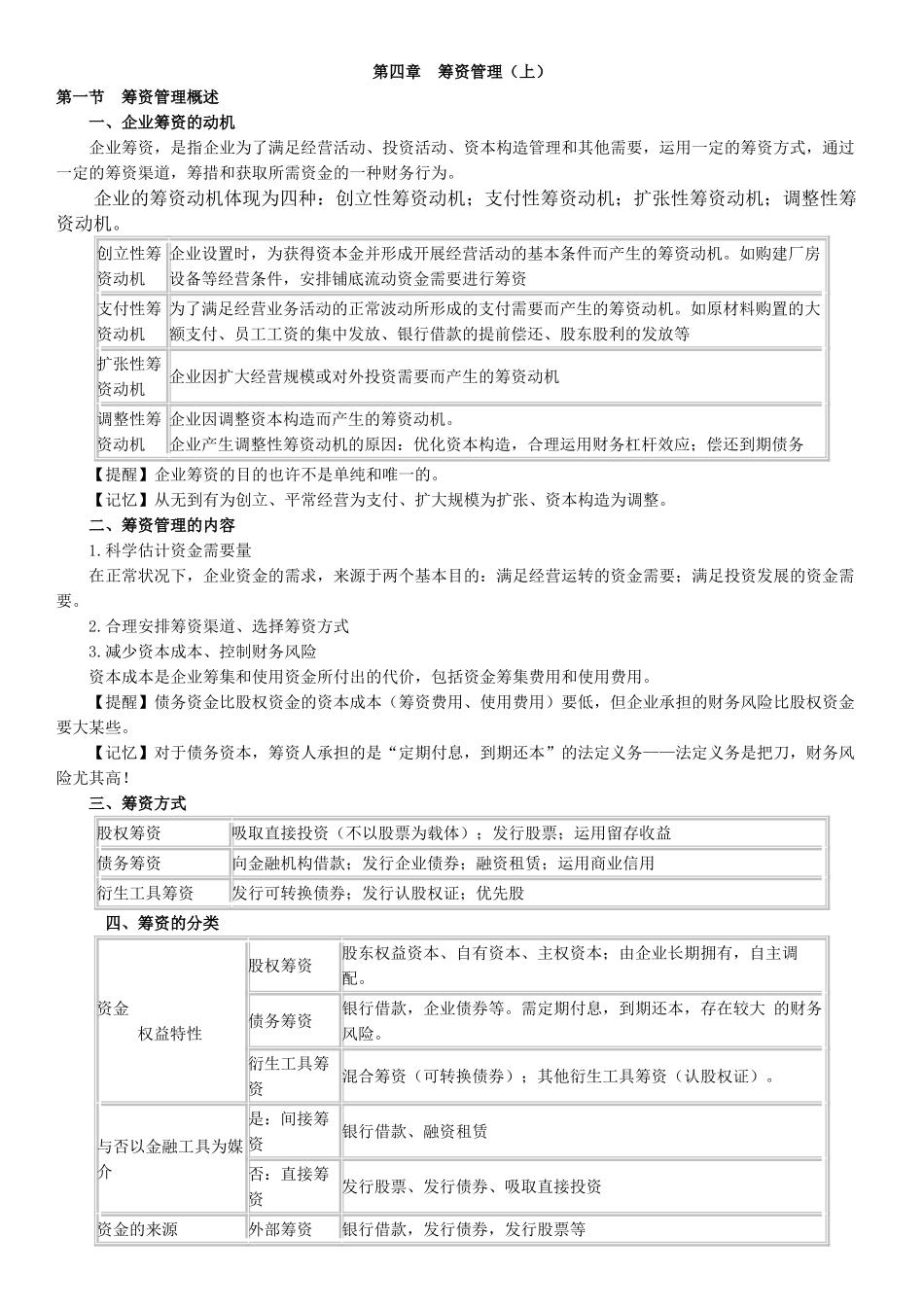 2025年中级会计财务管理第四章知识点_第1页