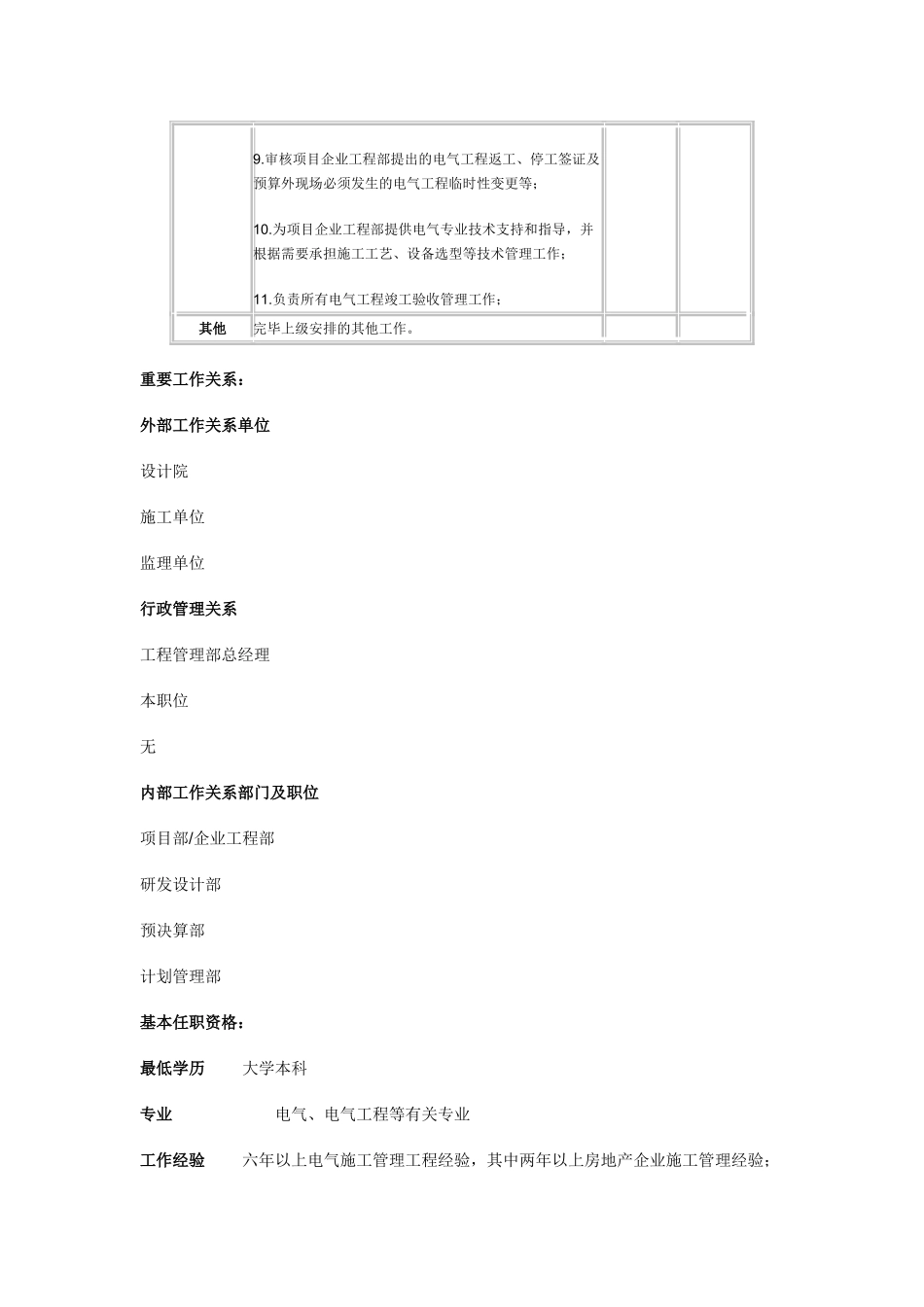 2025年电气工程师职位说明书_第2页