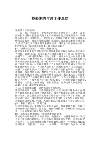 校验期内年度工作总结